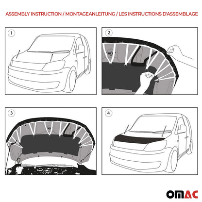 2019-2026 Mercedes Sprinter W907 910 Car Bonnet Mask Hood Bra Black 1 Pc