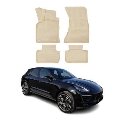 2015-2026 Porsche Macan 1.gen Floor Mats Liners Full Set All Weather Beige