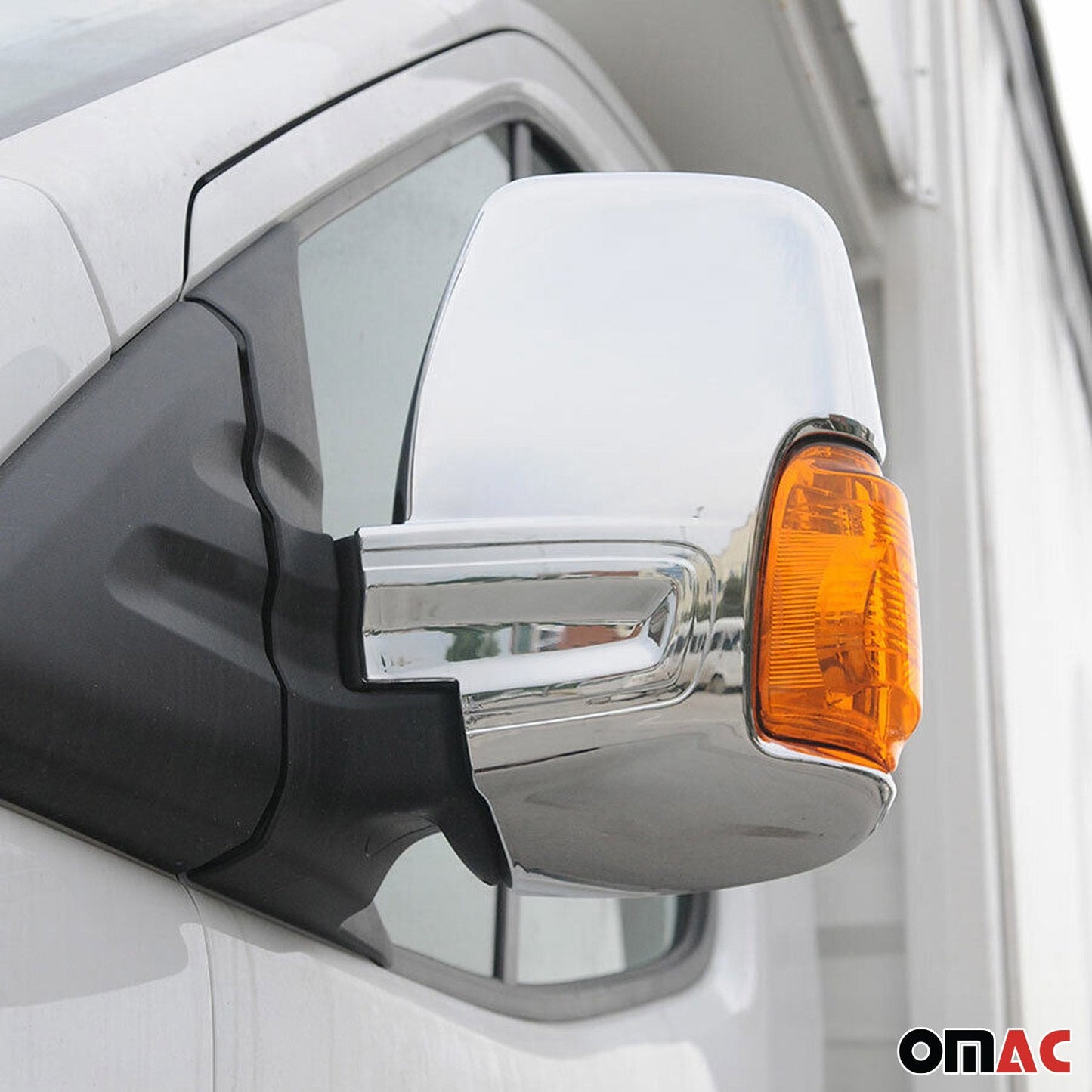 2015-2026 Ford Transit Side Mirror Cover Caps Stainless Steel Chrome Silver 2 Pcs