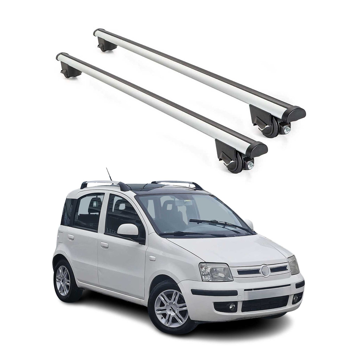 2015-2022 Fiat Panda Cross Roof Rack Cross Bars Silver