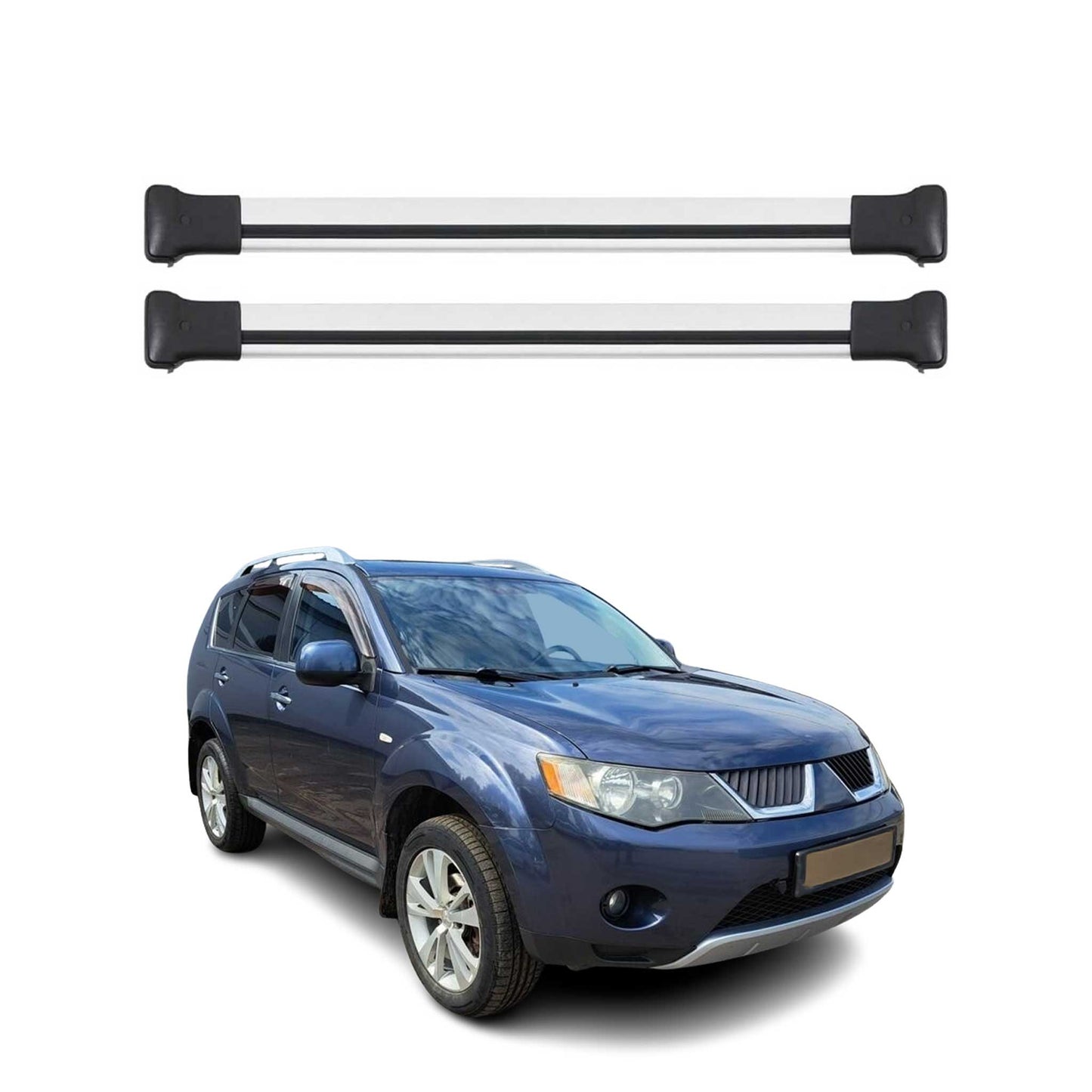 2007-2013 Mitsubishi Outlander Roof Rack Cross Bars Silver