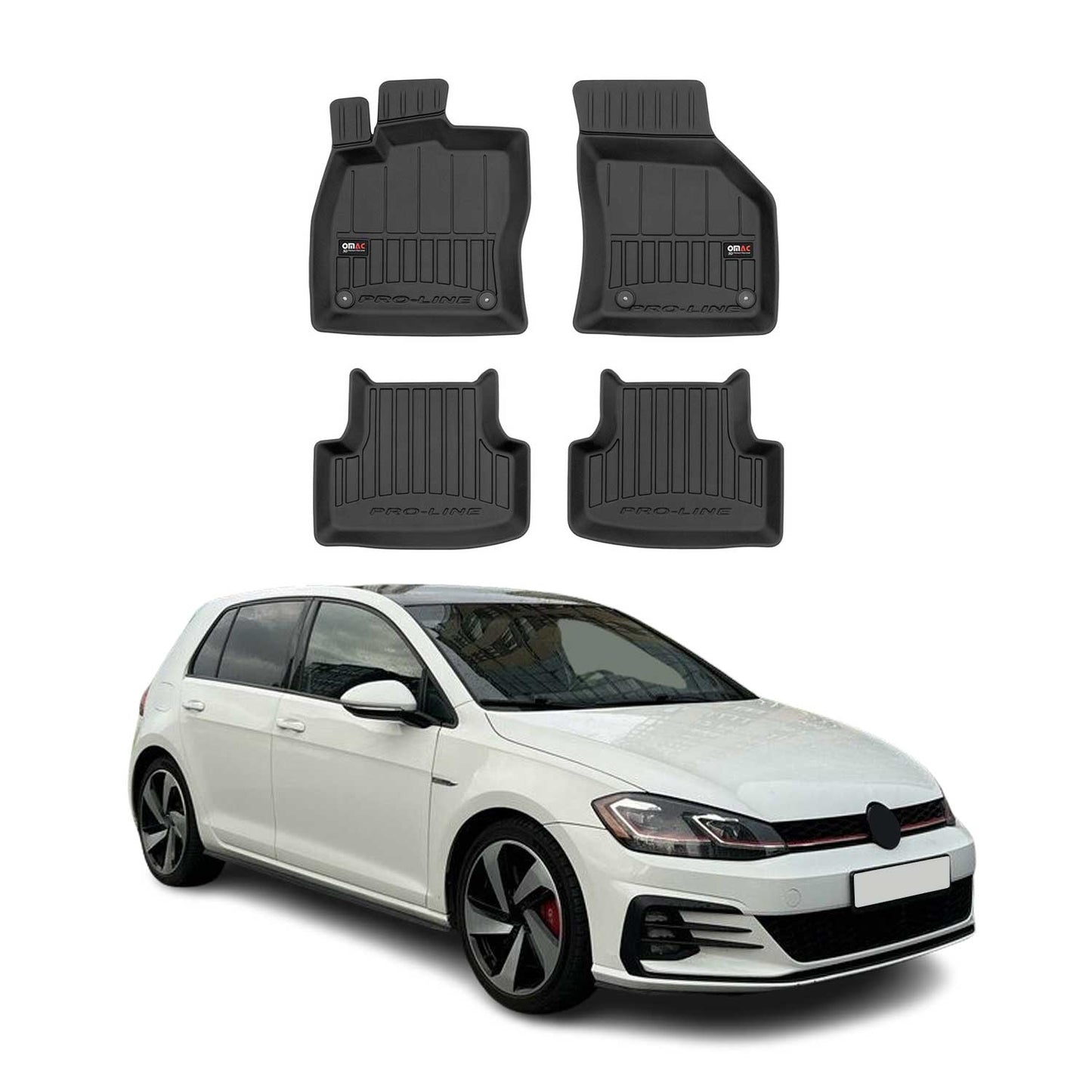2015-2019 VW Golf VII SportWagen / Alltrack / GTI Premium Floor Mats Liners Full Set All Weather Heavy Duty