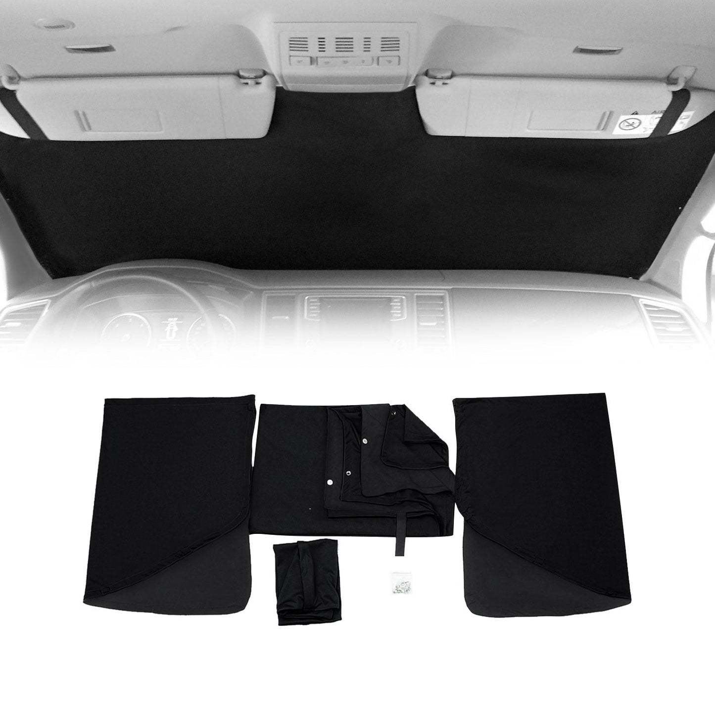 2019-2026 Mercedes Sprinter W907 910 Magnetic Curtains UV Protection Black