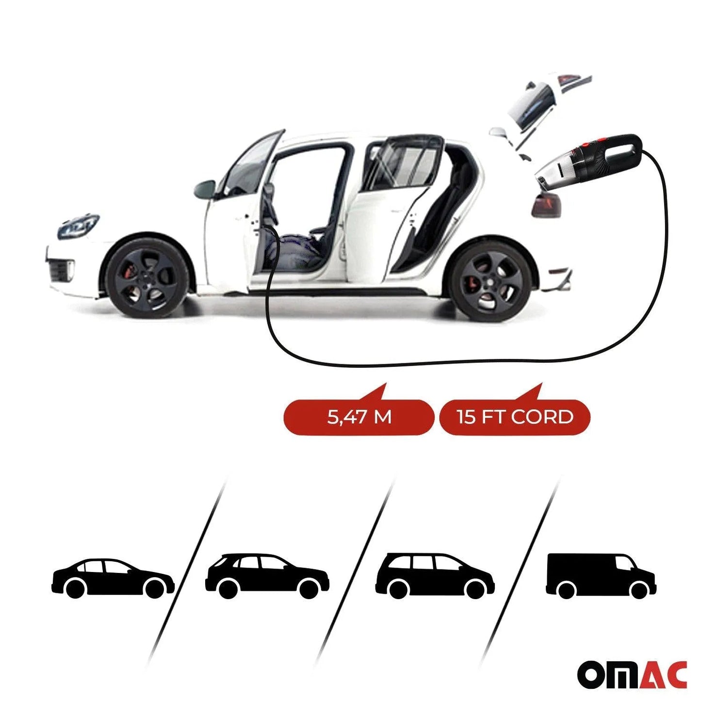 Car Vacuum Cleaner Portable Strong Wet & Dry Powerful Suction Handheld