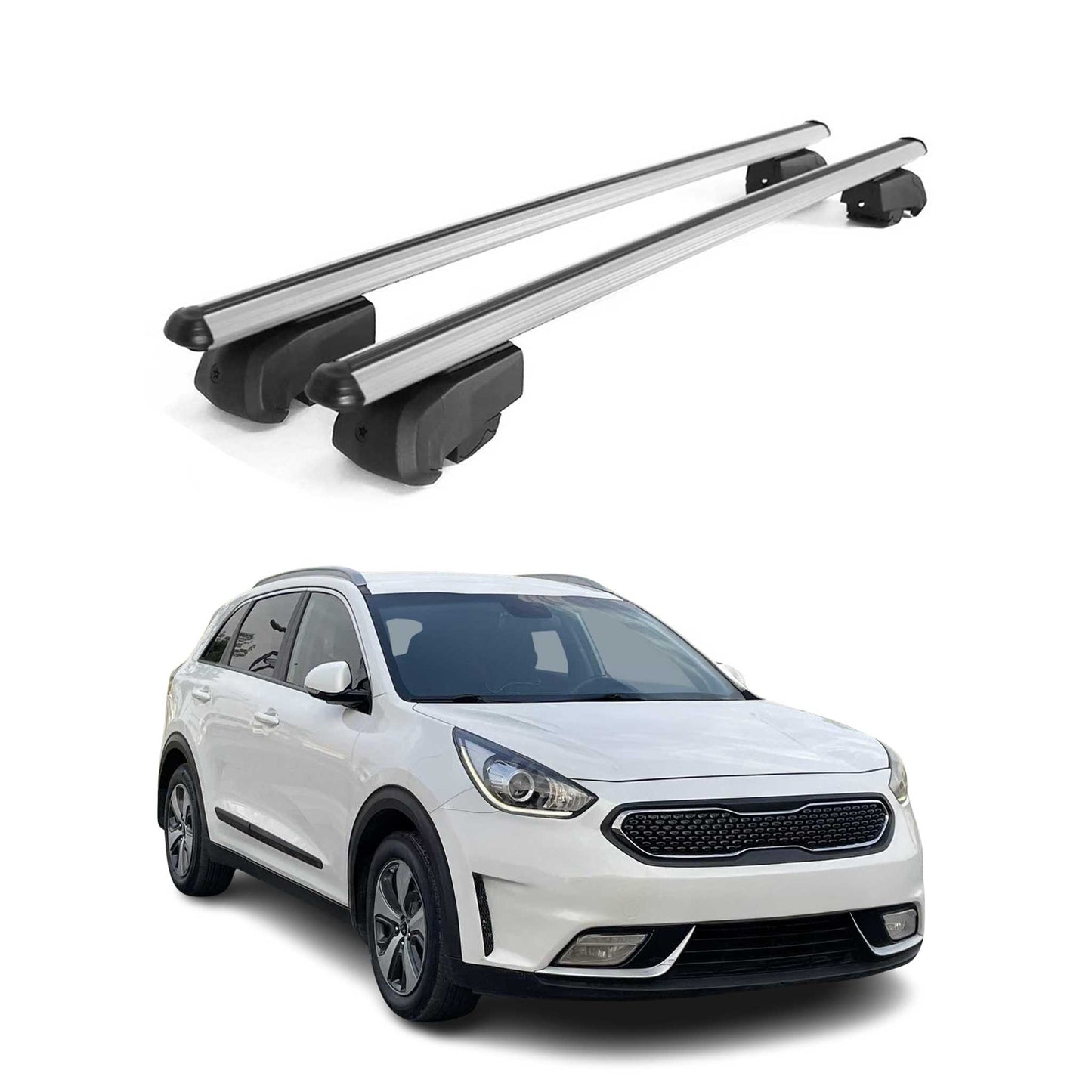 2017-2022 Kia Niro 1.gen Roof Rack Cross Bars Silver
