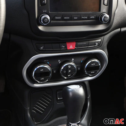2015-2018 Jeep Renegade Air Condition Switch Trim Frame Matte Silver Chrome