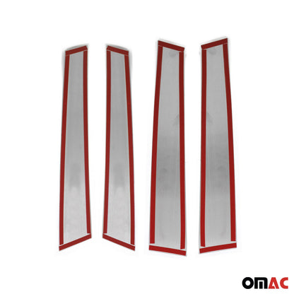2021-2026 Hyundai Elantra Window B Pillar Posts Door Trim Stainless Steel Silver 4x