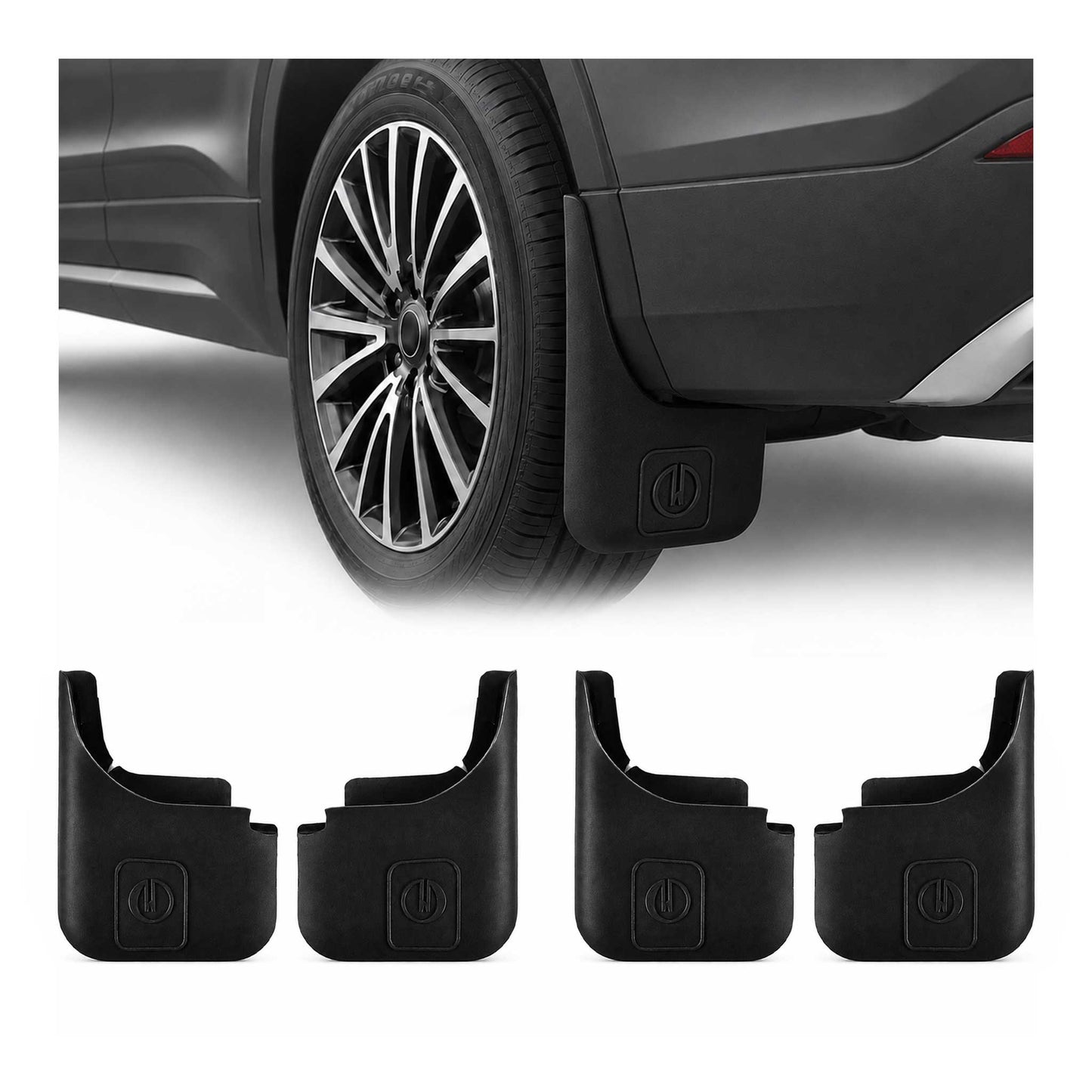2018-2024 VW Tiguan Mud Guards Splash Mud Flaps Black 4 Pcs