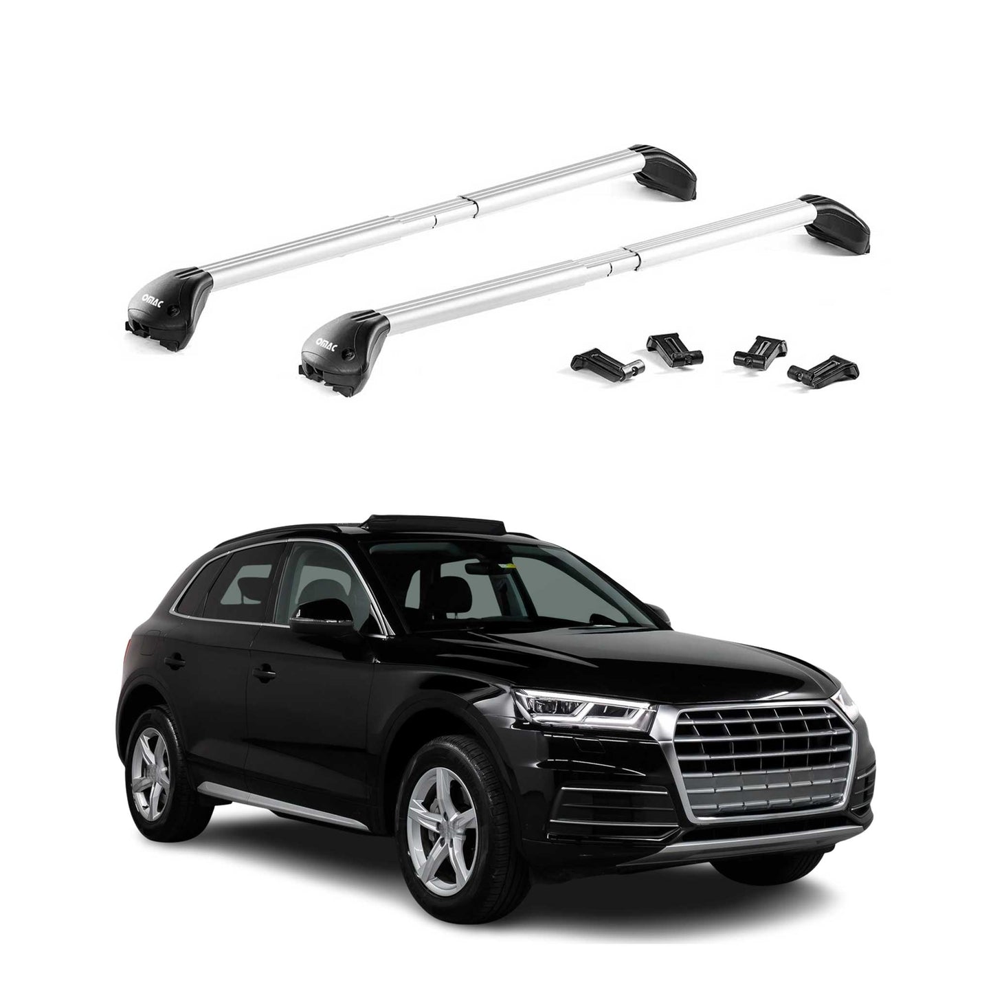 2021-2025 Audi Q5 Sportback 2.gen Roof Rack Cross Bars Silver