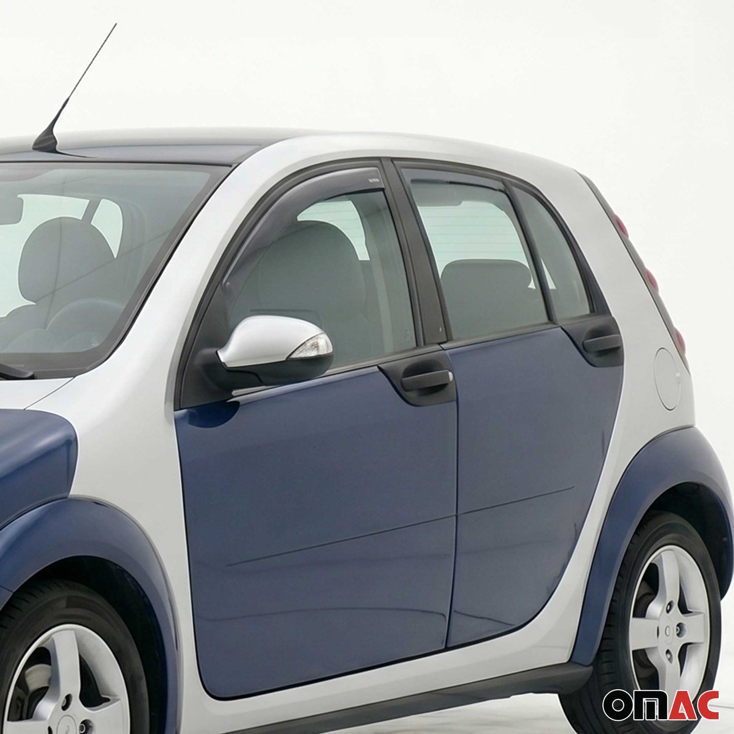 2004-2006 Smart Forfour Window Visor Vent Rain Deflector 2Pcs Smoke