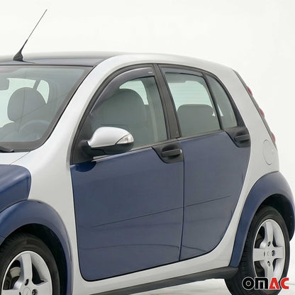 2004-2006 Smart Forfour Window Visor Vent Rain Deflector 2Pcs Smoke
