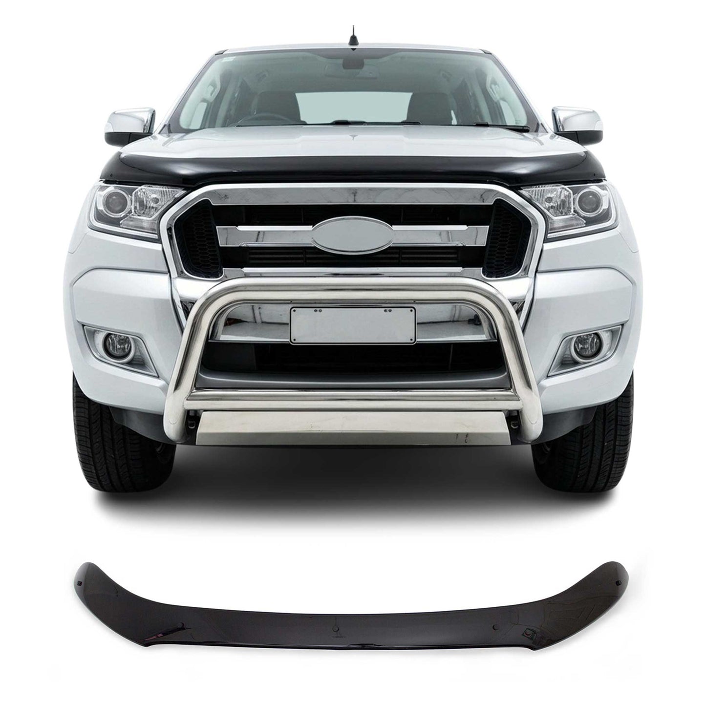 2019-2023 Ford Ranger Front Bug Shield Hood Deflector 1 Pc Smoke