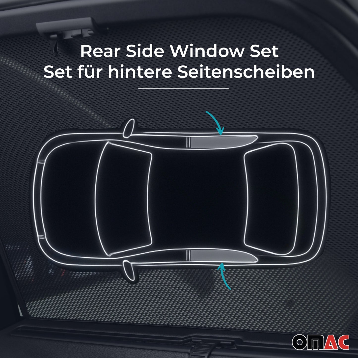 2007-2013 BMW X5 E70   Side Rear Window Curtain Mesh Black 2Pcs