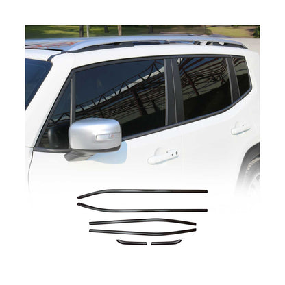 2019-2024 Jeep Renegade Window Molding Trim Streamer Carbon Fiber Black 6Pcs