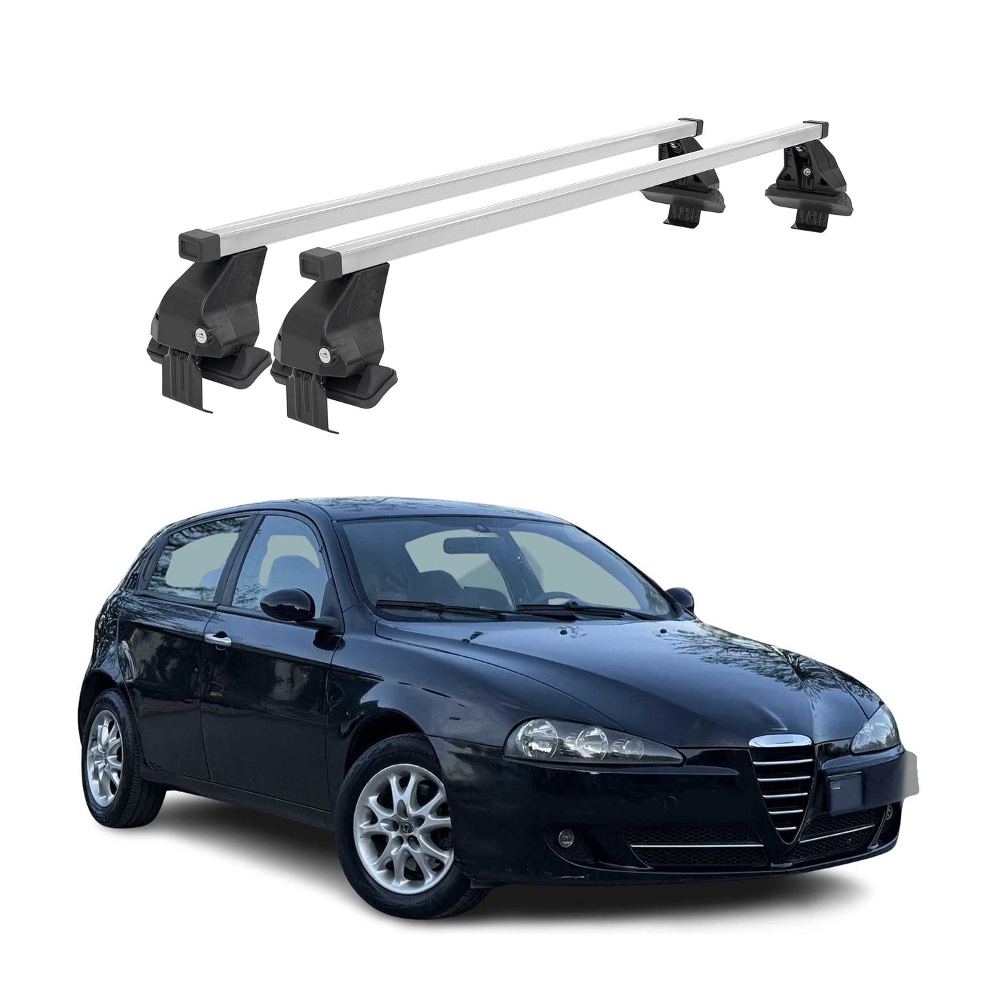 2000-2010 Alfa Romeo 147 Roof Rack Cross Bars Luggage Carrier 2 Pcs
