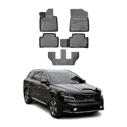 2021-2026 Kia Sorento Floor Mats Liners Full Set All Weather Black