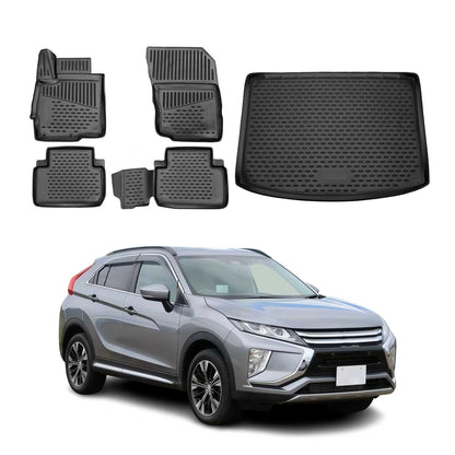 2018-2022 Mitsubishi Eclipse Cross Pre-FL Floor Mats & Cargo Liner Full Set All Weather Black