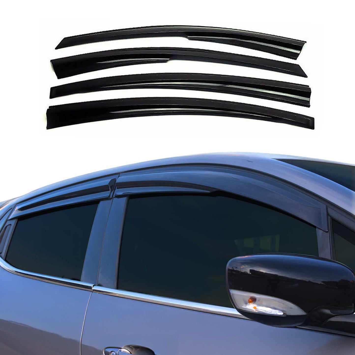 2019-2026 Toyota Corolla Sedan Window Visor Vent Rain Deflector 4Pcs Smoke