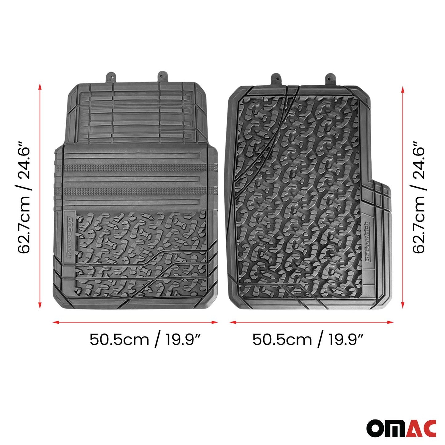 Universal Trim fit Floor Mats for Ford Trucks All Season Rubber 2 Pcs