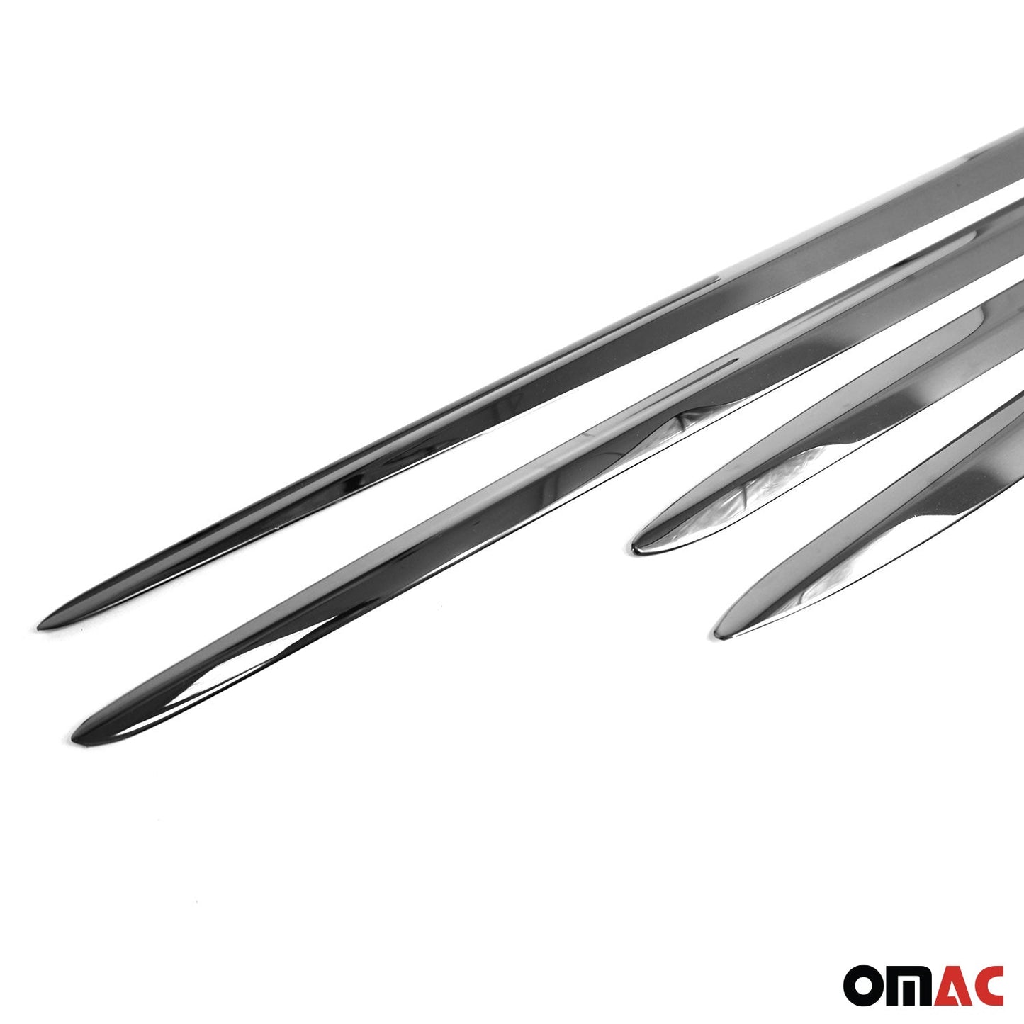 2016-2023 Fiat 500X Side Door Molding Trim Skirt Garnish Stainless Steel Dark 4 Pcs