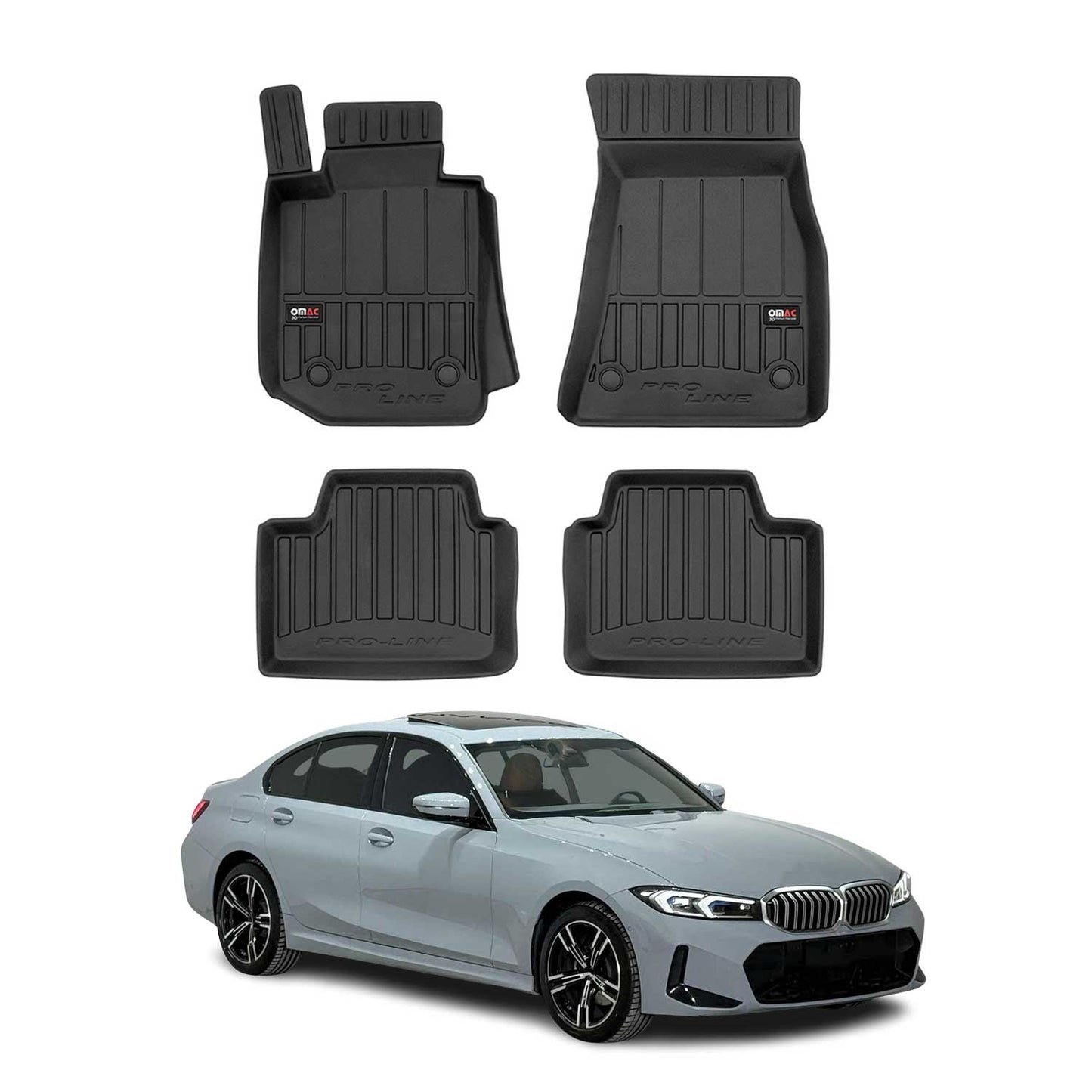 2019-2026 BMW 3 Series G20 Sedan / G21 Touring Premium Floor Mats Liners Full Set All Weather Heavy Duty