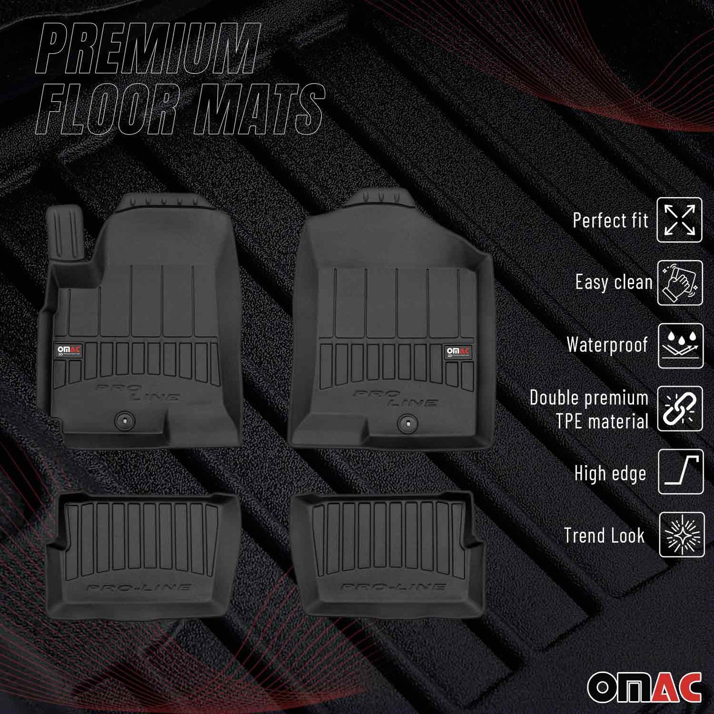 2010-2013 Kia Soul Premium Floor Mats Liners Full Set All Weather Heavy Duty