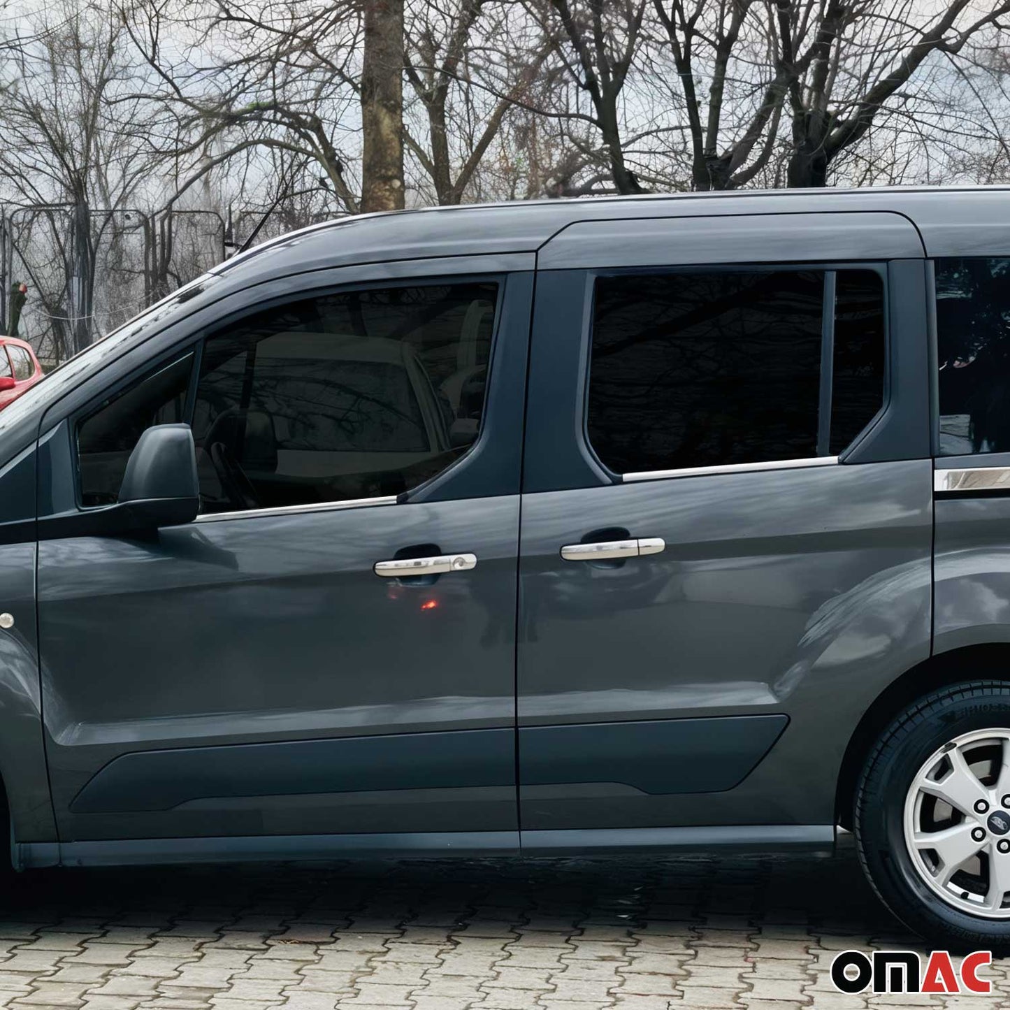 2019-2021 Ford Transit Connect Facelift Door Streamers & Window Trim Chrome Set 10x
