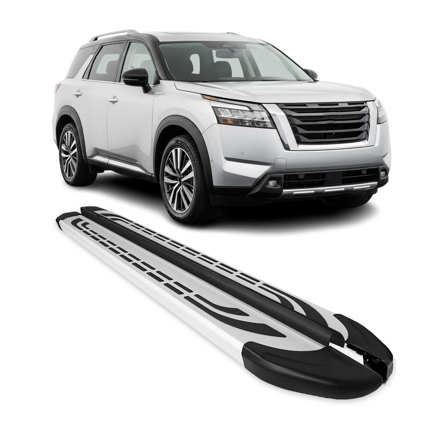 2022-2026 Nissan Pathfinder Nerf Bar Side Step Running Board Silver 2 Pcs