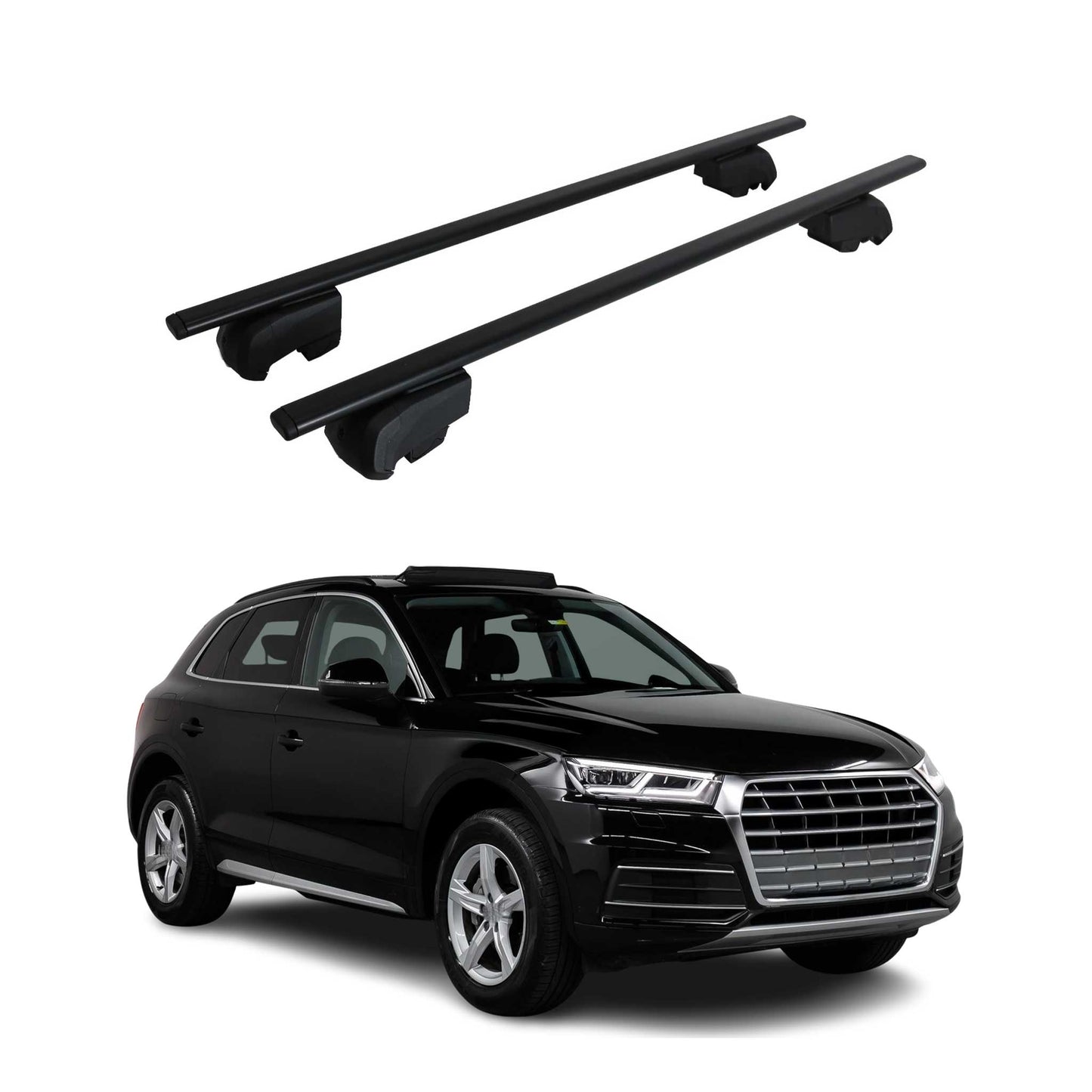 2018-2025 Audi Q5 SQ5 2.gen Roof Rack Cross Bars Silver Luggage Carrier 2 Pcs