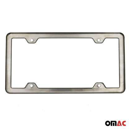 ALABAMA Print License Plate Frame Tag Holder Chrome S. Steel 2 pcs.