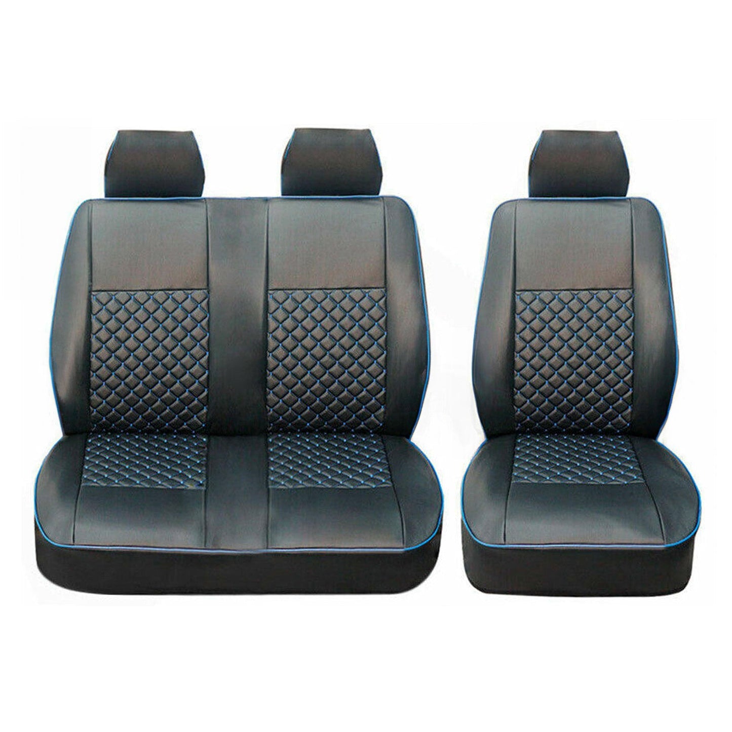 2015-2026 Ford Transit Leather Front Car Seat Covers Protector Black Blue