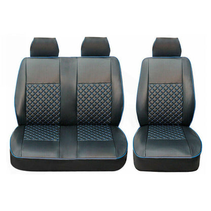 2015-2026 Ford Transit Leather Front Car Seat Covers Protector Black Blue