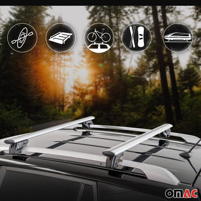 2003-2005 Lincoln Aviator Roof Rack Cross Bars Silver