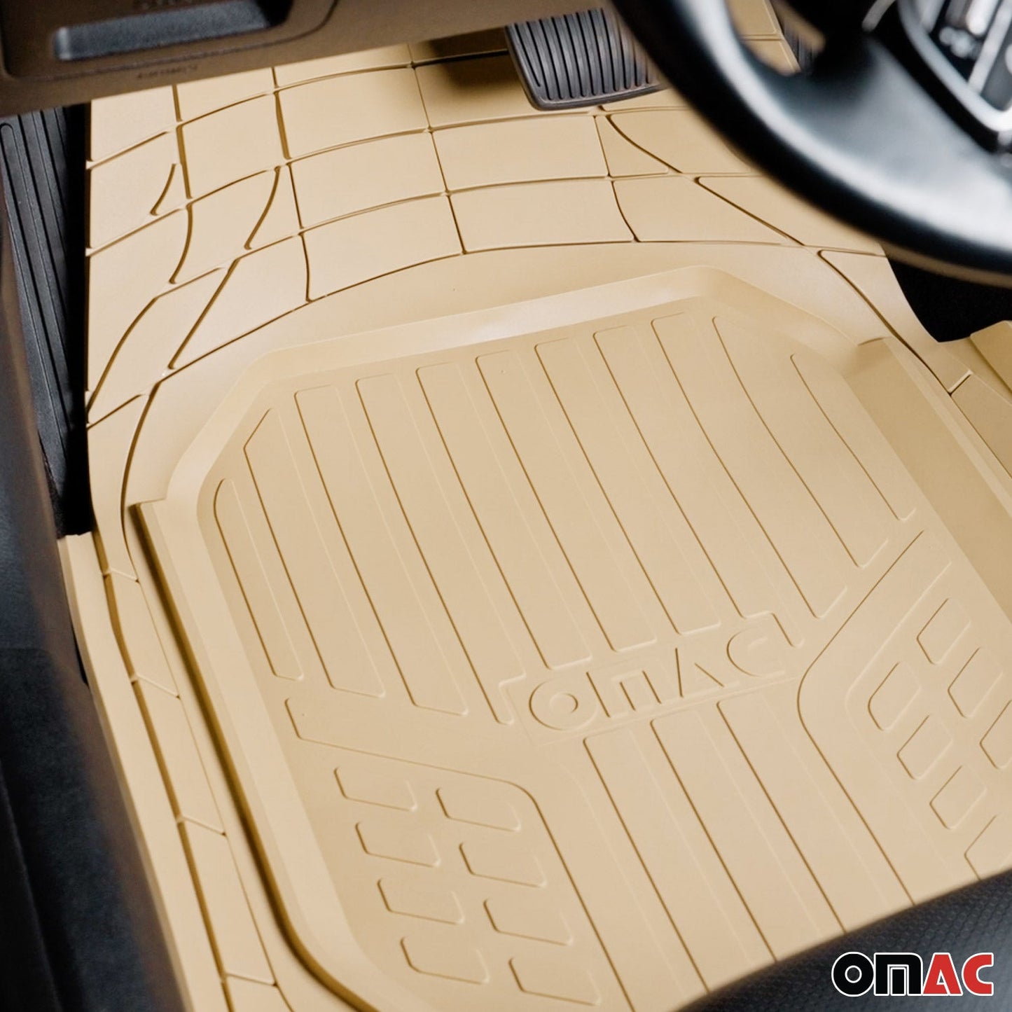OMAC Floor Mats and Cargo Liners Universal for Cars SUV Beige