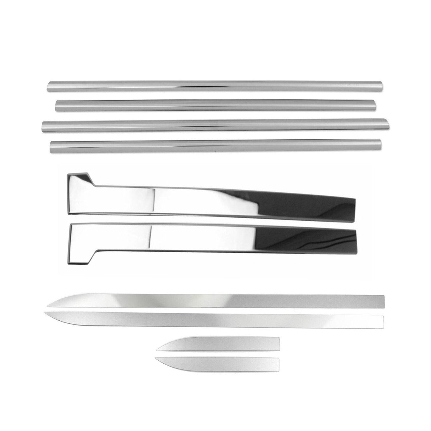 2019-2021 Ford Transit Connect Facelift Door Streamers & Window Trim Chrome Set 10x