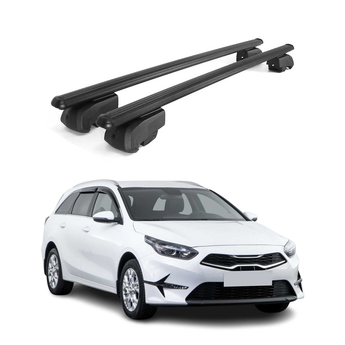 2018-2026 Kia Cee'd Sportswagon Roof Rack Cross Bars Black