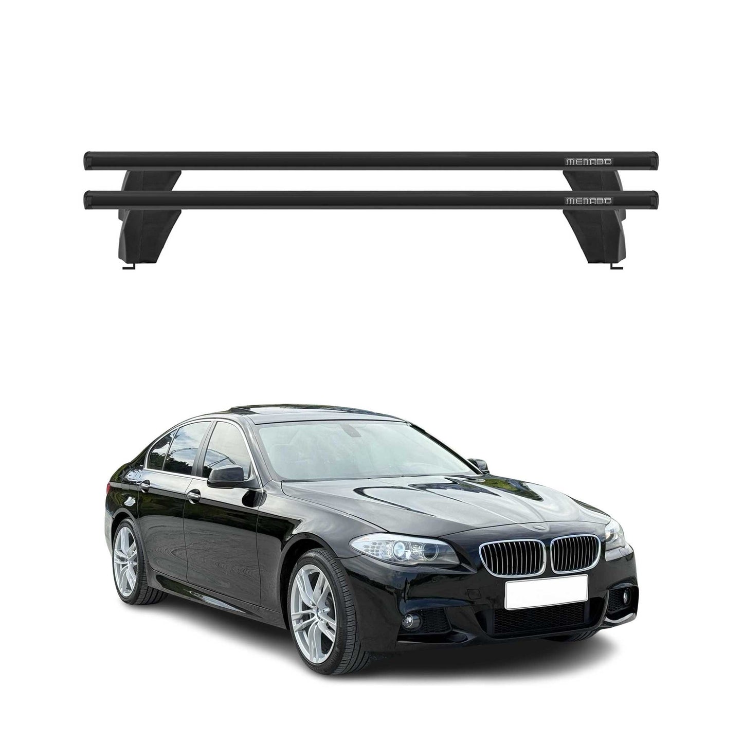 2011-2016 BMW 5 Series F10 Sedan Roof Rack Cross Bars Black