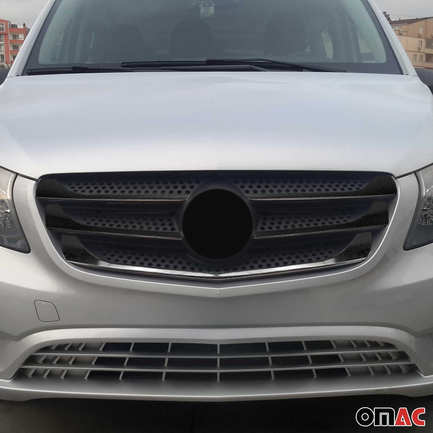 2016-2020 Mercedes Metris Front Bumper Grill Trim Molding Carbon Fiber 5x