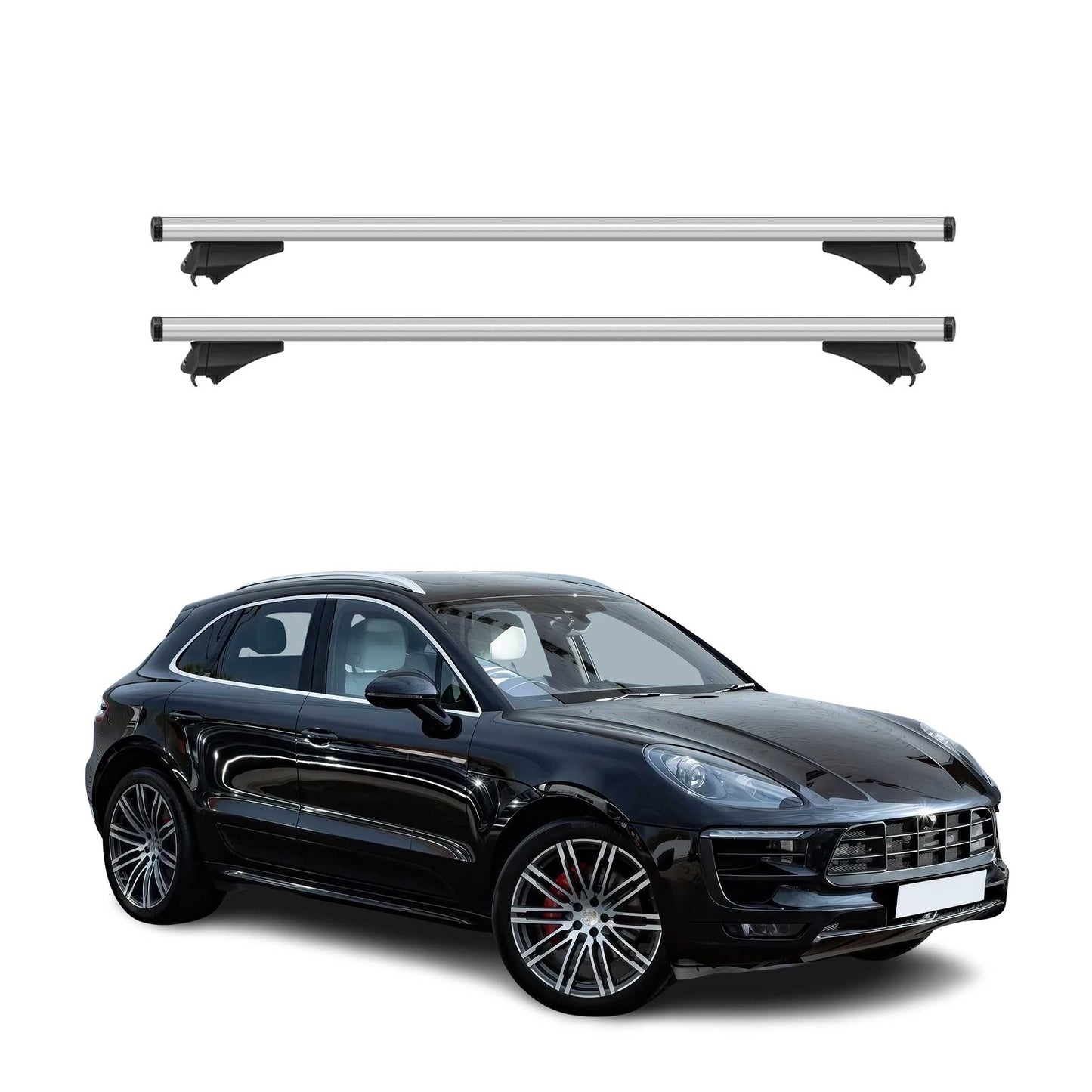 2015-2026 Porsche Macan 1.gen Roof Rack Cross Bars Silver