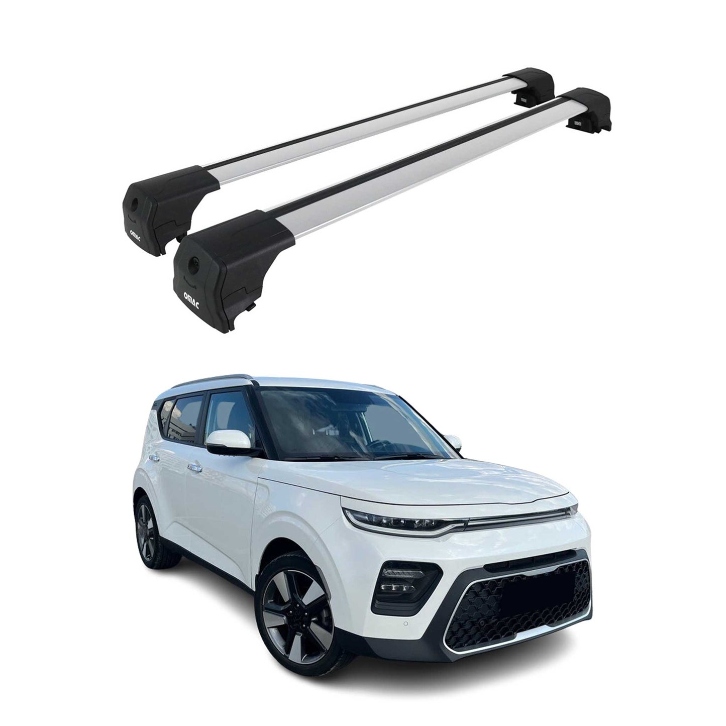2020-2022 Kia Soul X-Line Roof Rack Cross Bars Silver