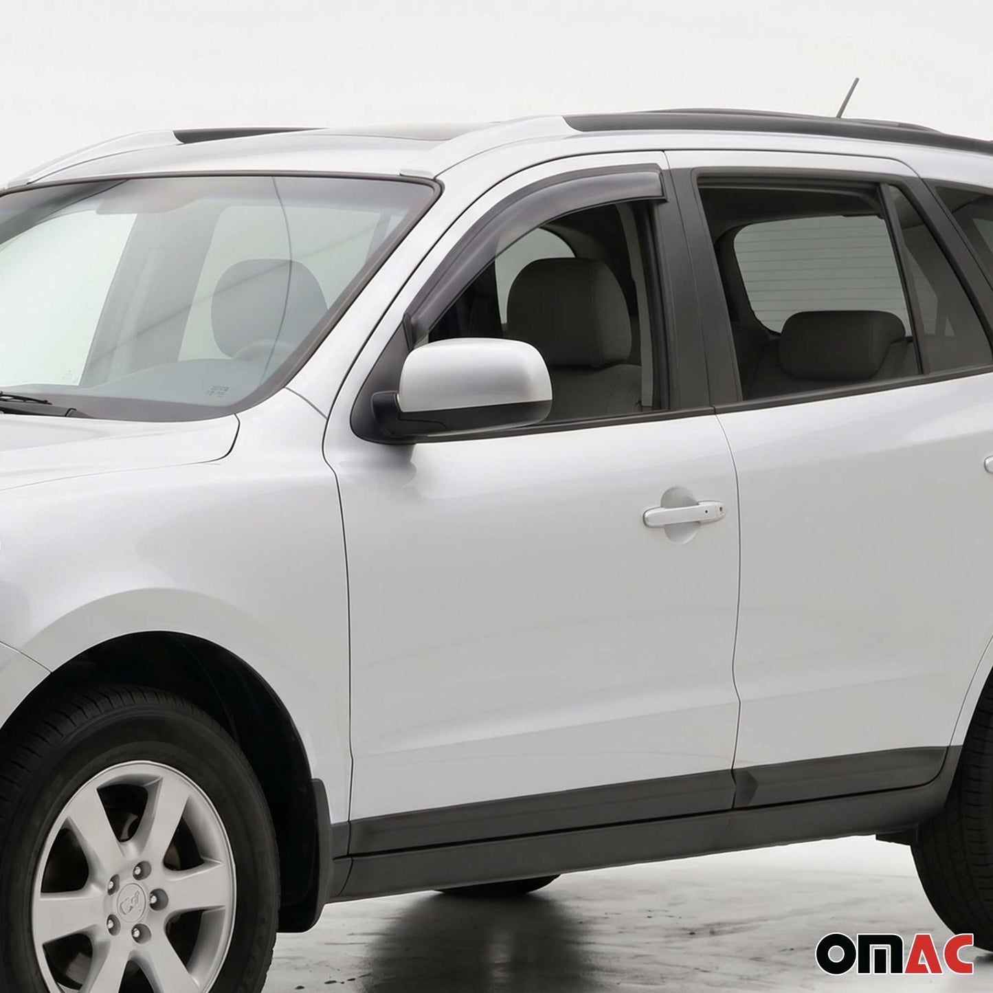 2007-2012 Hyundai Santa Fe Window Visor Vent Rain Deflector 2Pcs Smoke