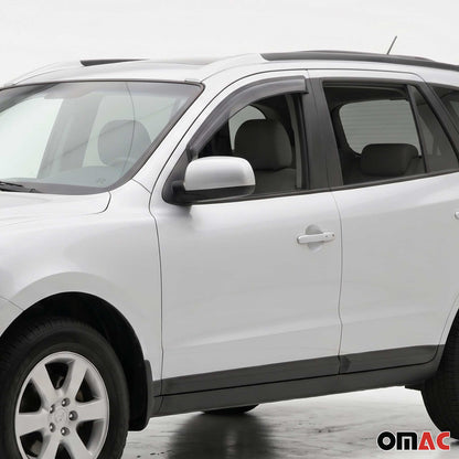 2007-2012 Hyundai Santa Fe Window Visor Vent Rain Deflector 2Pcs Smoke