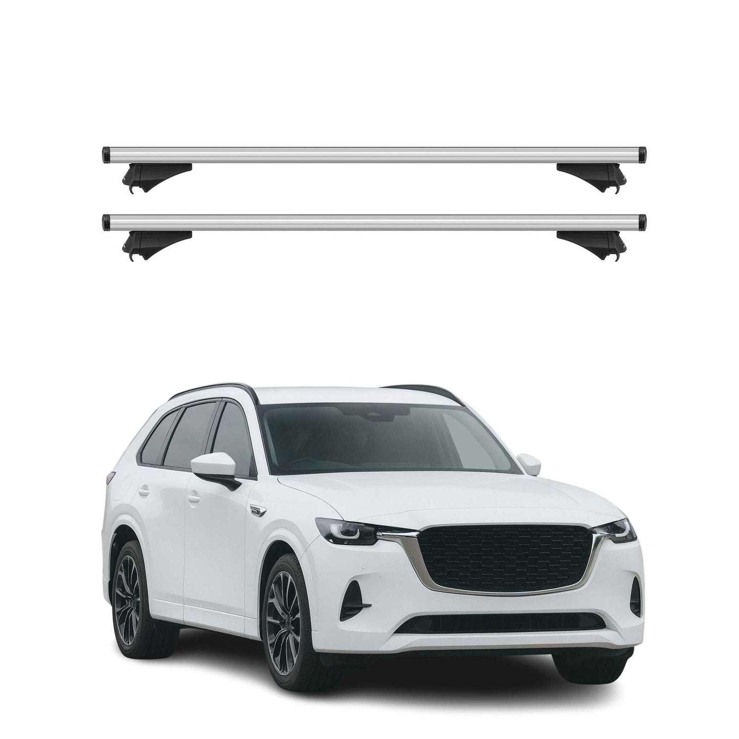 2025-2026 Mazda CX-70 Roof Rack Cross Bars Luggage Carrier Silver 2Pcs