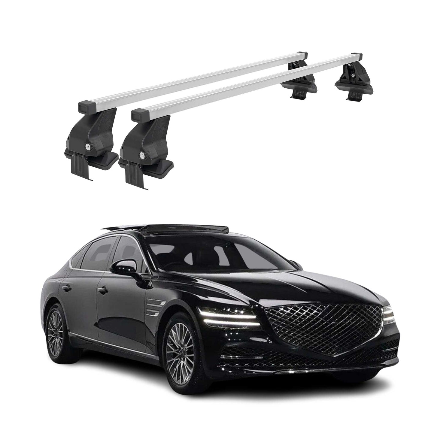 2017-2026 Genesis G80 Roof Rack Cross Bars Silver