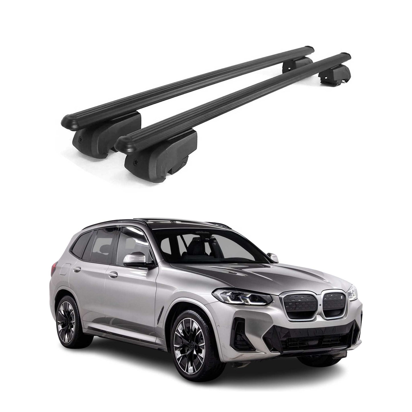 2021-2026 BMW iX3 G08 Roof Rack Cross Bars Black