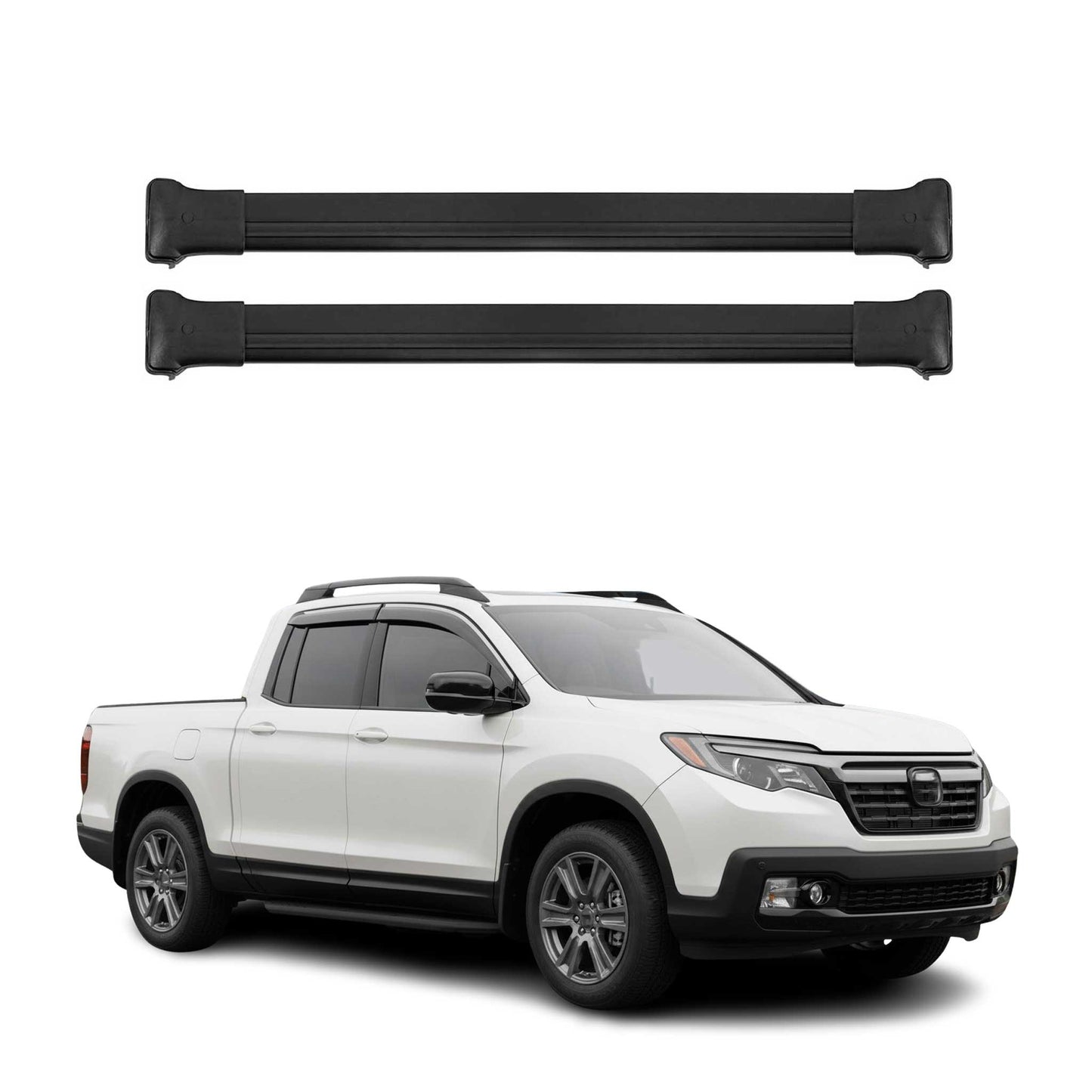 2017-2026 Honda Ridgeline Roof Rack Cross Bars Luggage Carrier Alu Black 2Pcs