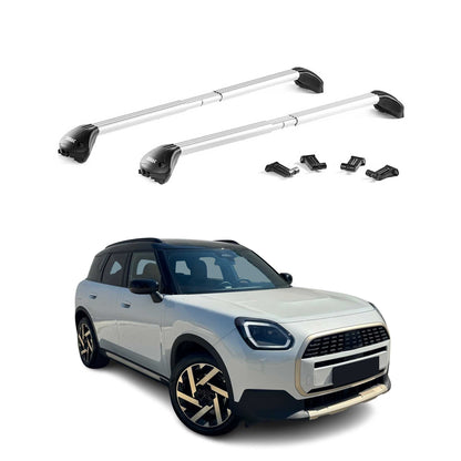 Roof Rack Cross Bars Adjustable fits Flush Rail for Mini Countryman U25 2024-26