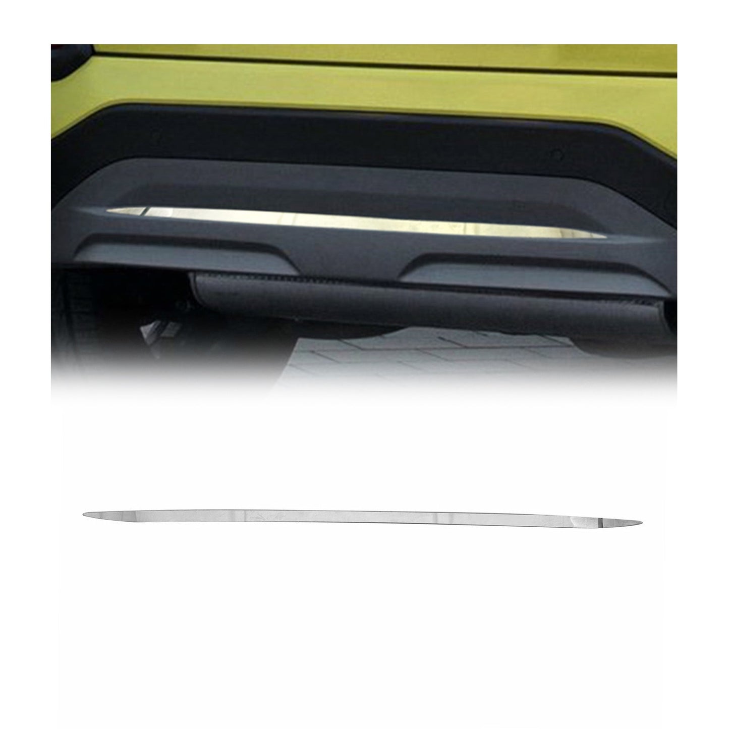 2018-2023 Hyundai Kona Rear Bumper Diffusor Chrome Trim S. Steel Silver 1x