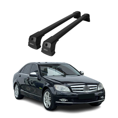 2008-2015 Mercedes C-Class Sedan Roof Racks Cross Bar Black 2x
