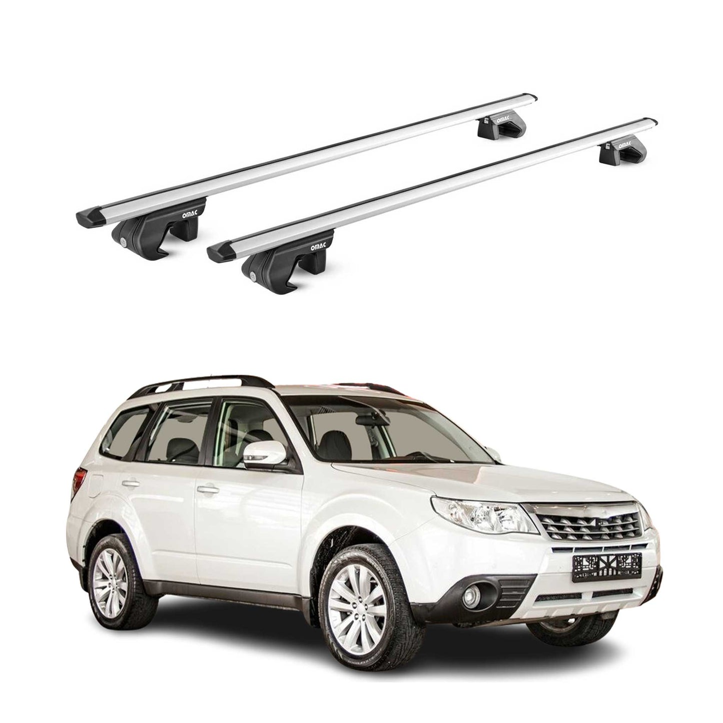 2009-2013 Subaru Forester III Roof Rack Cross Bars Silver